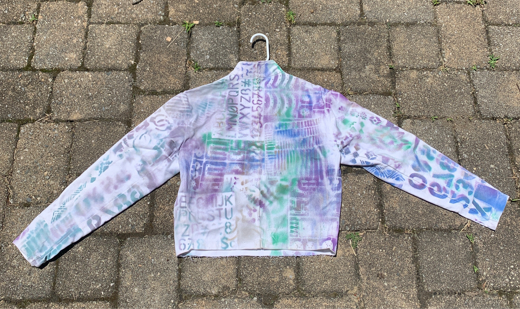 Spray painted fencing jacket