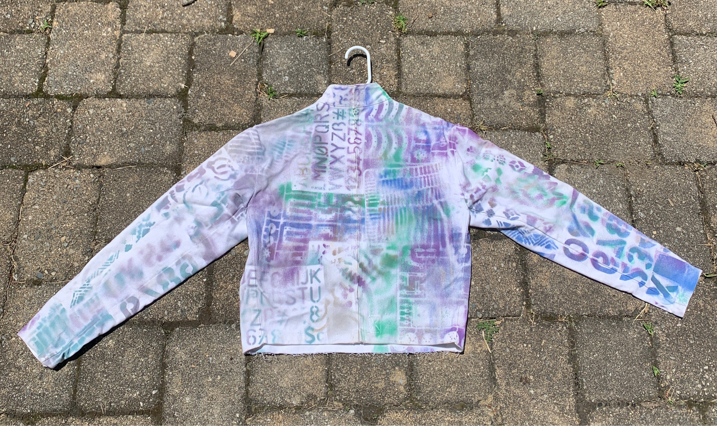 Spray painted fencing jacket